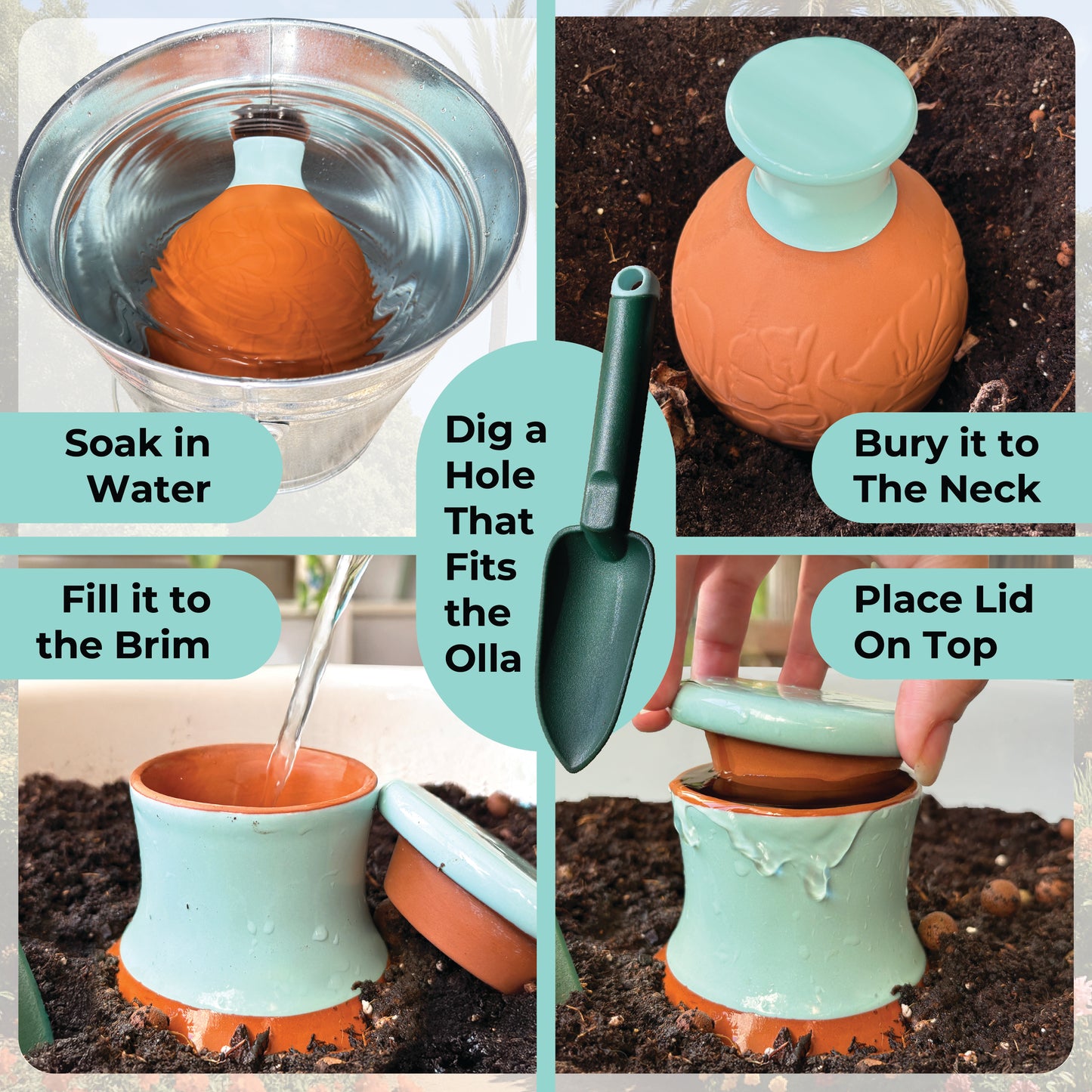 Acqua Olla XXL Oya For Watering Plants 160oz 1.25 Gallon